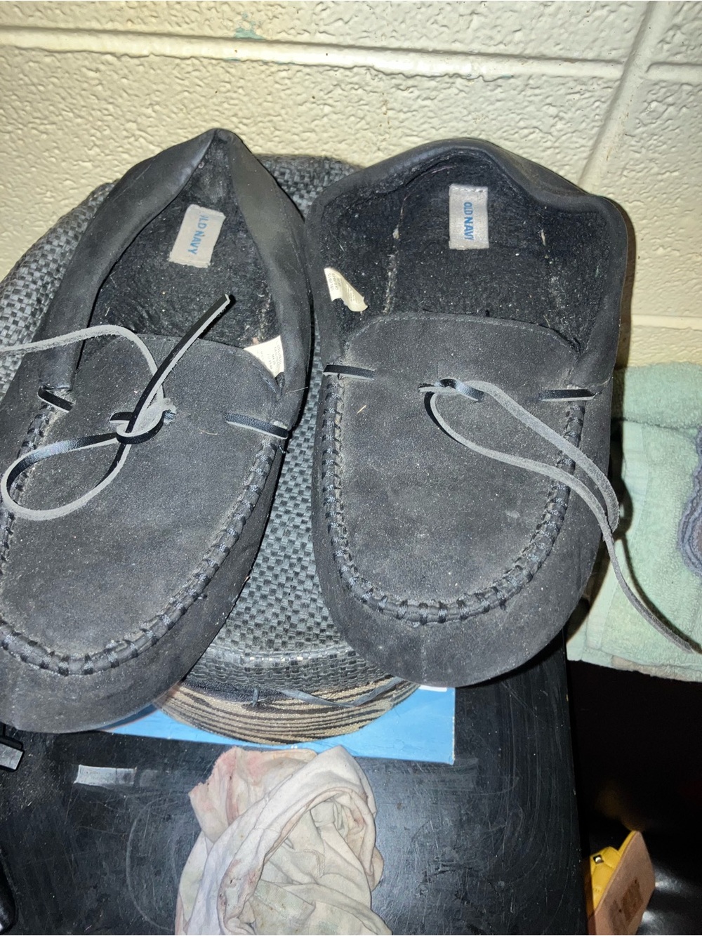 Old Navy Black Suede Slip-On Moccasins